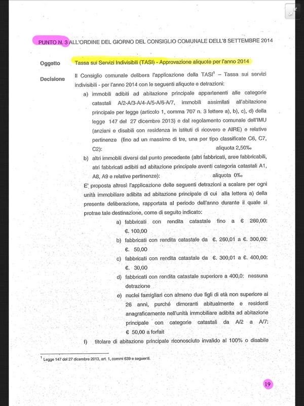 Passiamo al punto 3: approvazione aliquote TASI #opendalmine http://t.co/qC2LbQ8U9Z